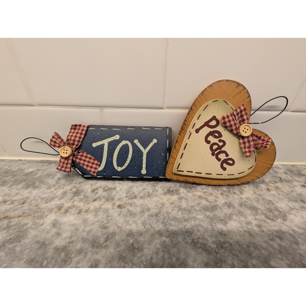 Wooden‎ Peace, Joy Ornaments Christmas Decorations